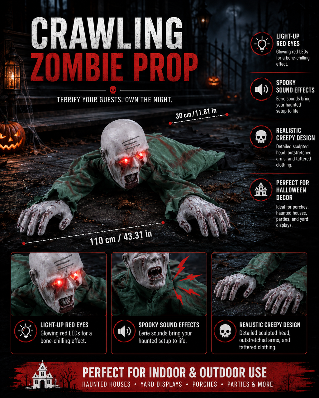 Crawling Zombie Prop